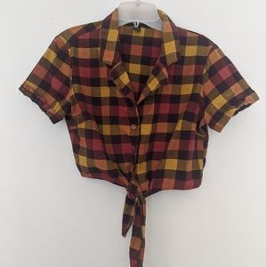 Plaid tie crop